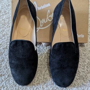 Christian Louboutin Black Suede Loafers